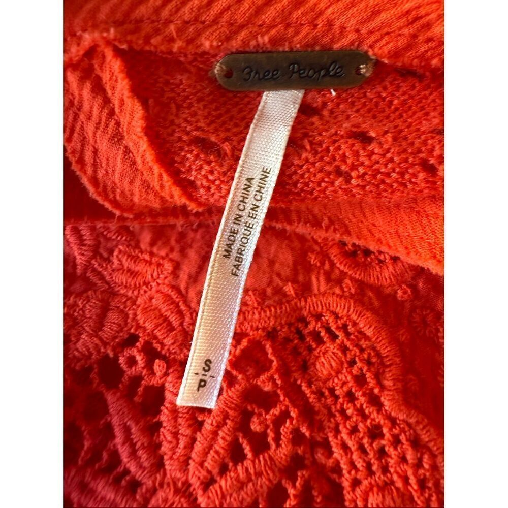 Free People Red Once Upon A Time Lace Top - Picture 7 of 11